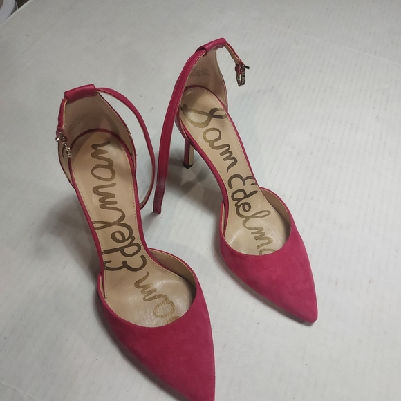 Sam Edelman Women's Pink Leather High Heels Shoes Size 8.5M - Picture 14 of 15